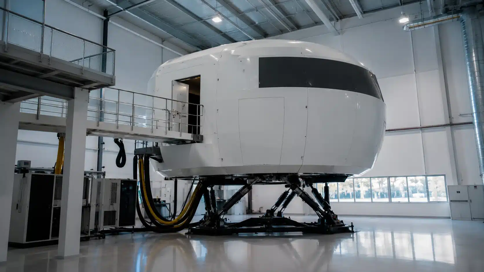 Full-motion flight simulator used in airline cadet pilot training