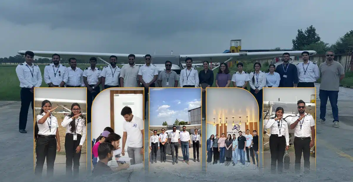 Chetak Aviation students and staff at Aligarh