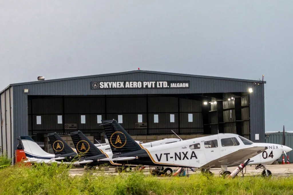 Skynex Aero hangar with trainer aircraft at Jalgaon